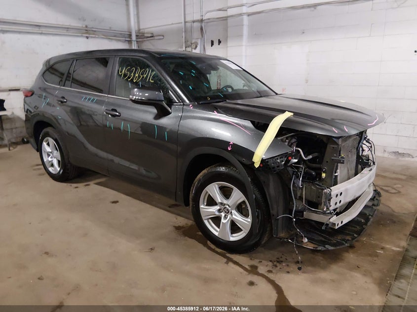 2023 Toyota Highlander VIN 5TDKDRAH4PS514768 IAAI salvage auction — FRONT END, Salvage (Minnesota), sold $25 on 2026-07-29 (photo 1)