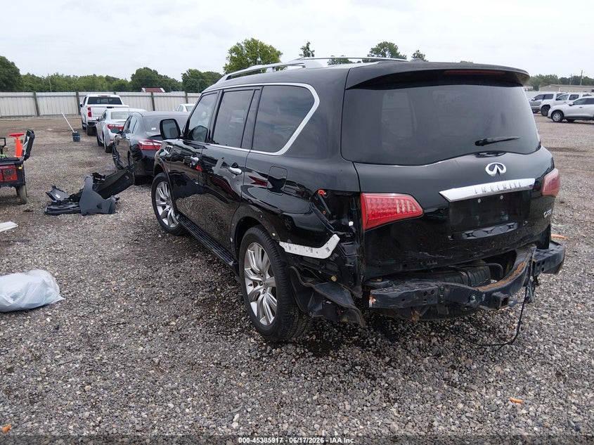 2014 Infiniti Qx80 VIN JN8AZ2NF9E9555328 IAAI salvage auction — REAR END, Salvage (Louisiana), sold $4,725 on 2026-07-22 (photo 3)