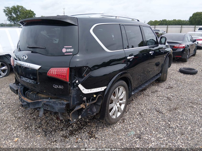 2014 Infiniti Qx80 VIN JN8AZ2NF9E9555328 IAAI salvage auction — REAR END, Salvage (Louisiana), sold $4,725 on 2026-07-22 (photo 4)