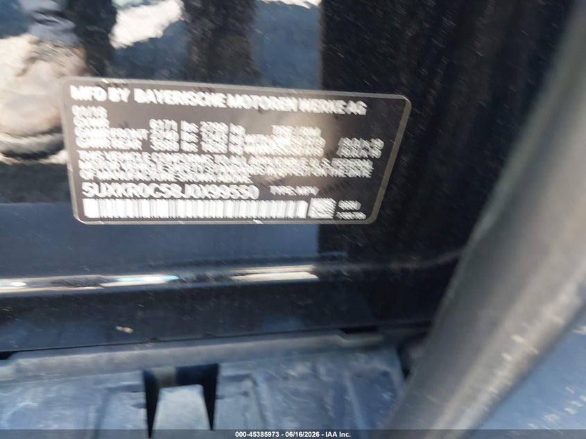 2018 BMW X5 VIN 5UXKR0C58J0X99550 IAAI salvage auction — ALL OVER, Salvage - Greater Than 75% (Maryland), sold $1,650 on 2026-07-06 (photo 9)