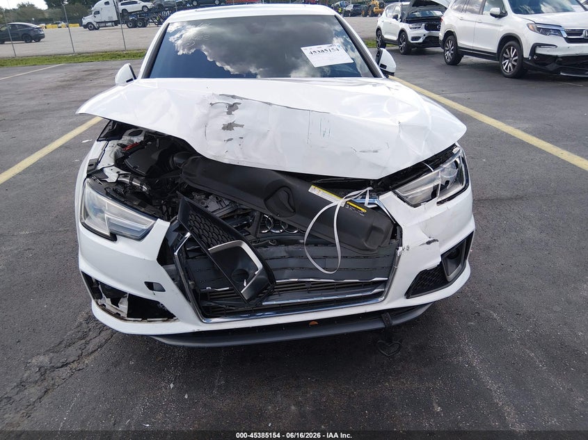 2019 Audi A4 VIN WAUDNAF47KA053663 IAAI salvage auction — FRONT END, Salvage Title, sold $1,950 on 2026-07-30 (photo 6)