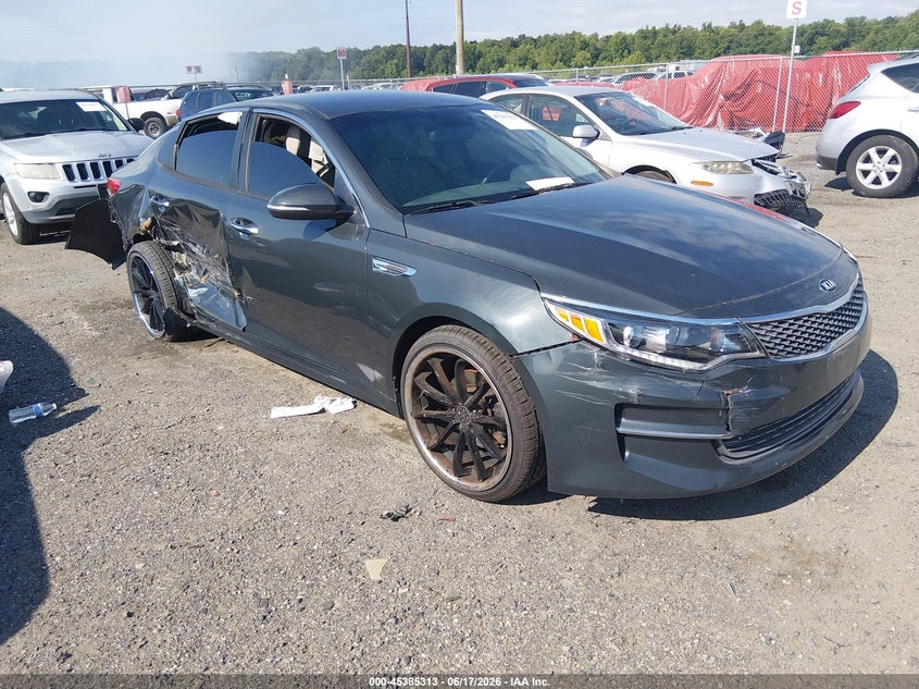 2016 Kia Optima VIN 5XXGT4L31GG037697 IAAI salvage auction — RIGHT REAR, Salvage - Greater Than 75% (Maryland), sold $850 on 2026-07-13 (photo 1)