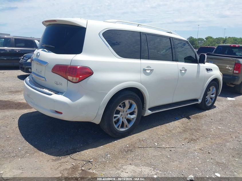 2012 Infiniti Qx56 VIN JN8AZ2NF9C9519488 IAAI salvage auction — LEFT SIDE, Salvage (Tennessee), sold $800 on 2026-07-16 (photo 4)