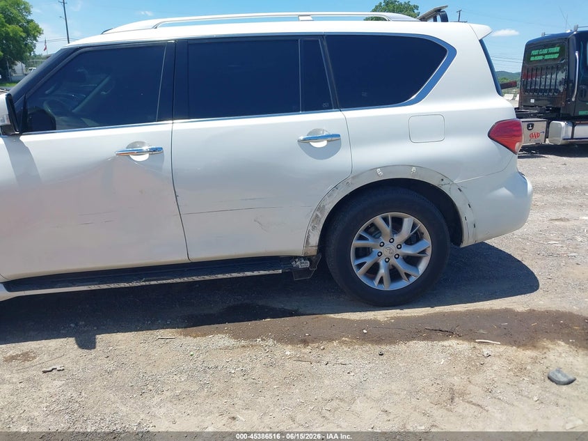 2012 Infiniti Qx56 VIN JN8AZ2NF9C9519488 IAAI salvage auction — LEFT SIDE, Salvage (Tennessee), sold $800 on 2026-07-16 (photo 6)