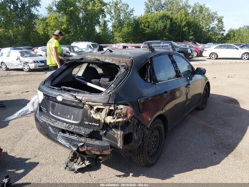 2011 Subaru Impreza VIN JF1GH6A61BH813886 IAAI salvage auction — EXTERIOR BURN, Salvage (Ohio), sold $300 on 2026-07-07 (photo 4)