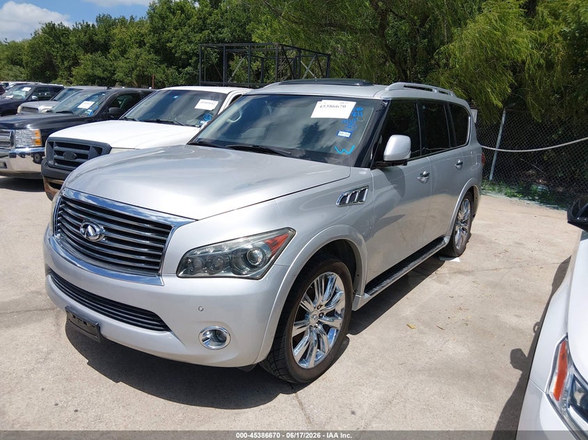 2011 Infiniti Qx56 VIN JN8AZ2ND6B9701811 IAAI salvage auction — NORMAL WEAR, Nrc Lienholder Repossession Paperwork (Texas), sold $1,000 on 2026-07-06 (photo 2)