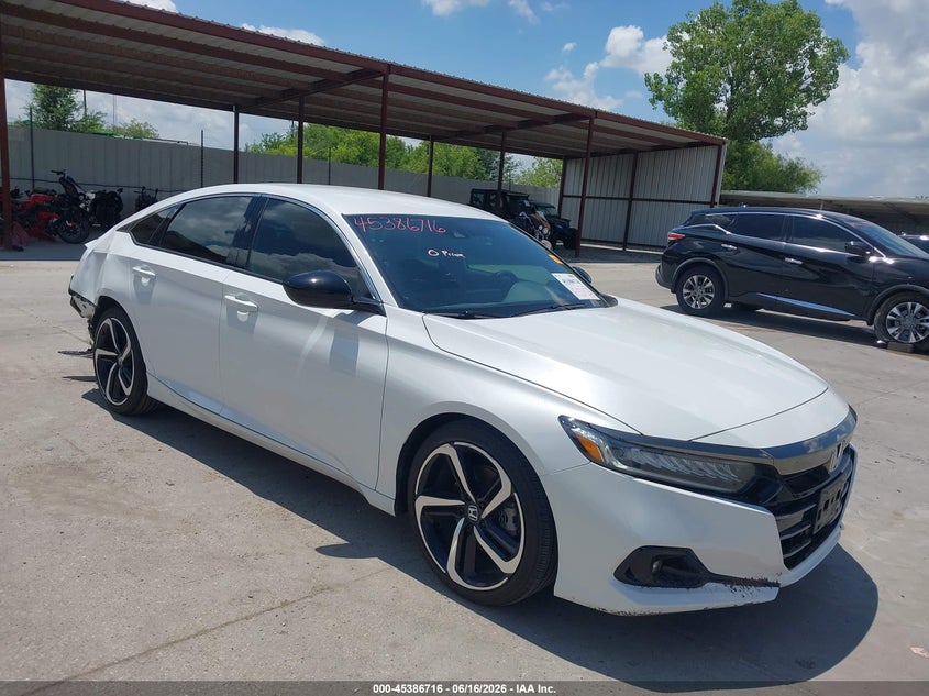 2021 Honda Accord VIN 1HGCV1F32MA119479 IAAI salvage auction — REAR END, Original (Texas), sold $8,400 on 2026-07-29 (photo 1)
