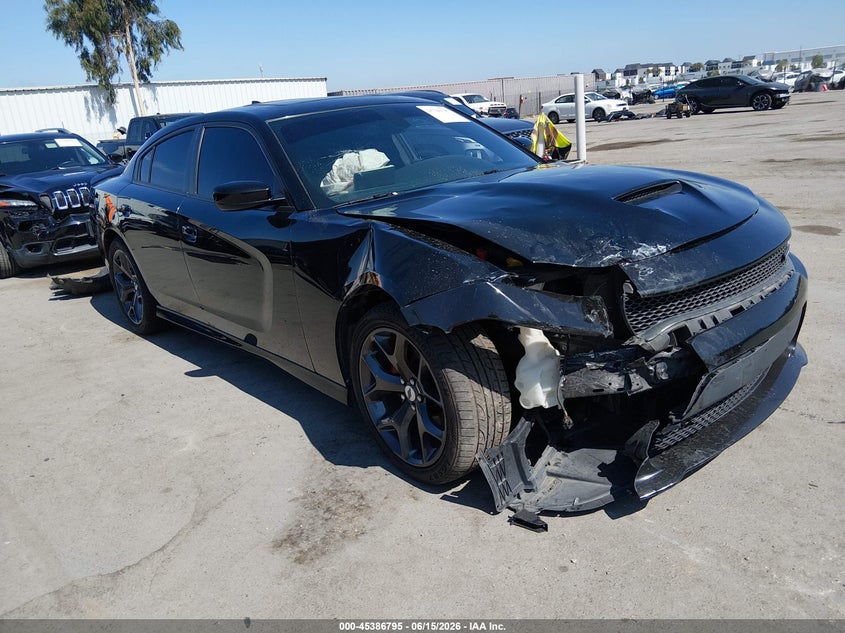 2019 Dodge Charger VIN 2C3CDXCT1KH575680 IAAI salvage auction — RIGHT FRONT, Salvage (California), sold $6,050 on 2026-09-01 (photo 1)