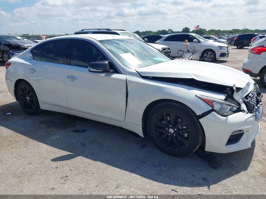2021 Infiniti Q50 VIN JN1EV7AP2MM700681 IAAI salvage auction — FRONT END, Original (Texas), sold $4,950 on 2026-09-03 (photo 1)