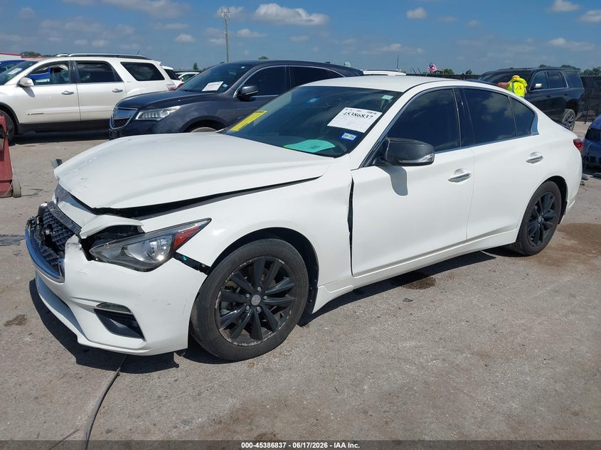 2021 Infiniti Q50 VIN JN1EV7AP2MM700681 IAAI salvage auction — FRONT END, Original (Texas), sold $4,950 on 2026-09-03 (photo 2)