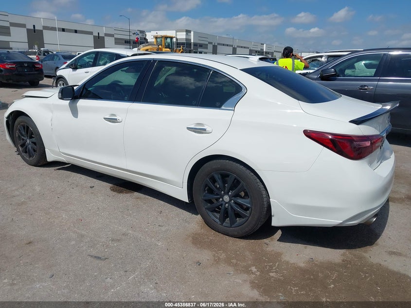 2021 Infiniti Q50 VIN JN1EV7AP2MM700681 IAAI salvage auction — FRONT END, Original (Texas), sold $4,950 on 2026-09-03 (photo 3)