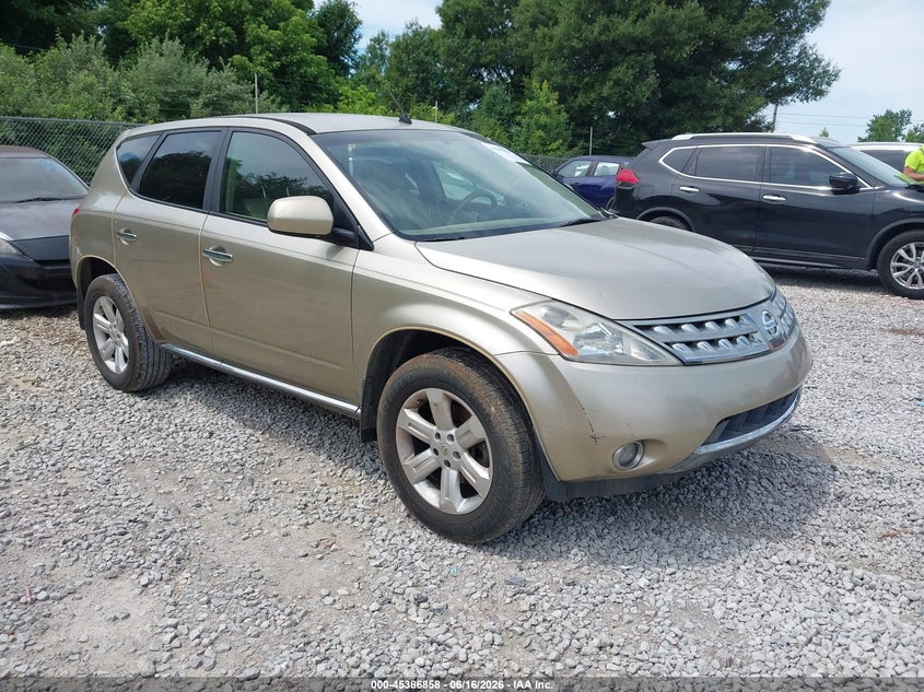 2007 Nissan Murano VIN JN8AZ08T27W531849 IAAI salvage auction — LEFT SIDE, Salvage (Alabama), sold $550 on 2026-07-06 (photo 1)