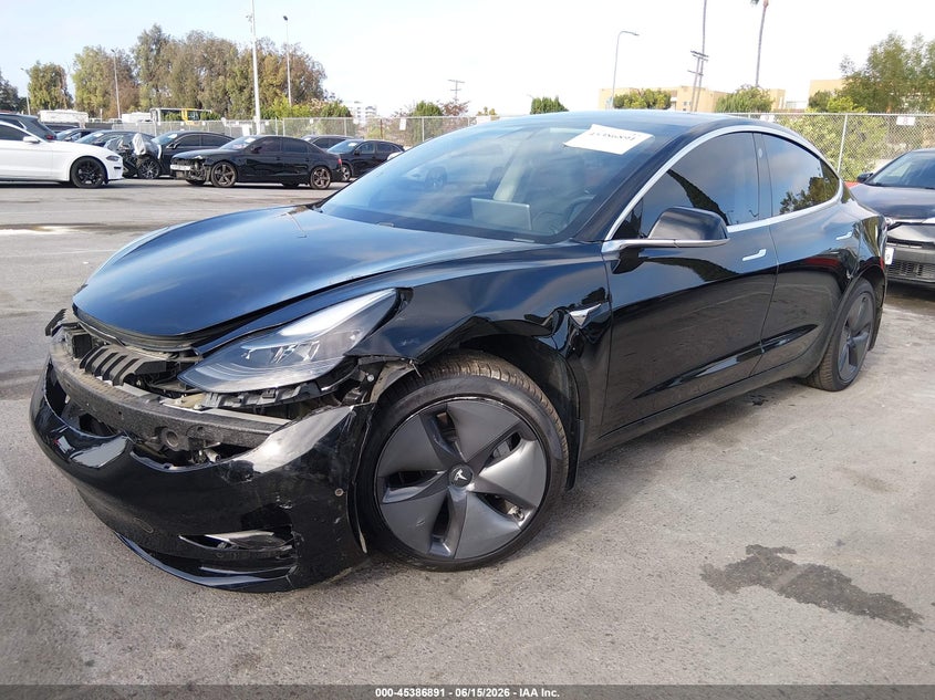 2019 Tesla Model 3 VIN 5YJ3E1EA7KF434796 IAAI salvage auction — LEFT FRONT, Salvage Title, sold $6,100 on 2026-08-03 (photo 2)