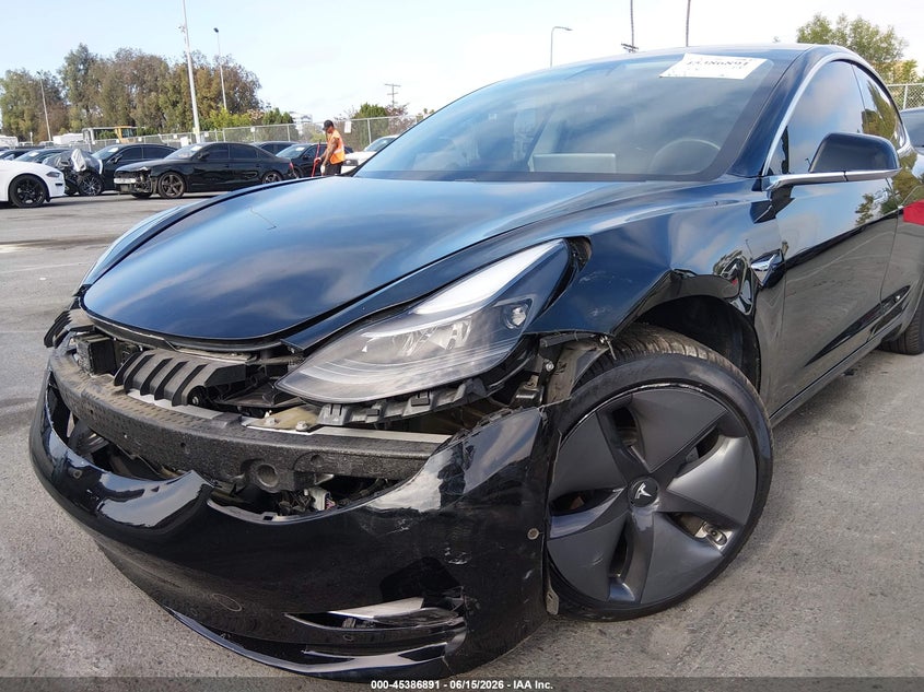 2019 Tesla Model 3 VIN 5YJ3E1EA7KF434796 IAAI salvage auction — LEFT FRONT, Salvage Title, sold $6,100 on 2026-08-03 (photo 6)