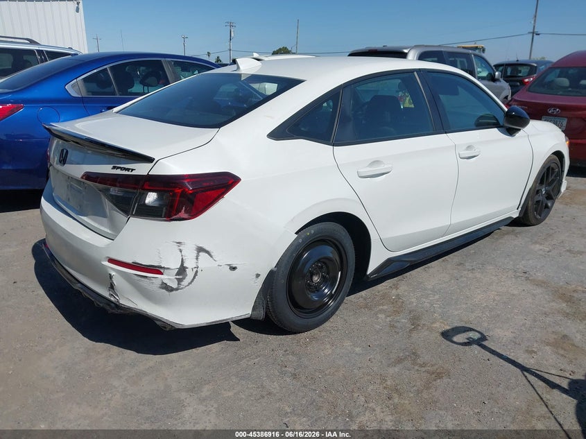 2025 Honda Civic VIN 2HGFE2F57SH591082 IAAI salvage auction — SIDE, Salvage (California), sold $7,100 on 2026-07-30 (photo 4)
