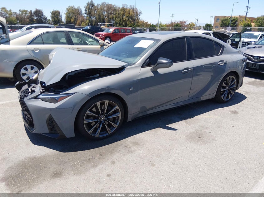 2024 Lexus Is VIN JTHGZ1B25R5076921 IAAI salvage auction — FRONT & REAR, Salvage Title, sold $9,000 on 2026-07-29 (photo 2)