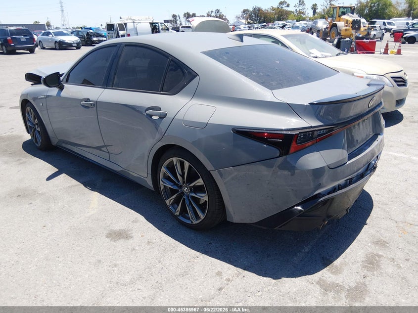 2024 Lexus Is VIN JTHGZ1B25R5076921 IAAI salvage auction — FRONT & REAR, Salvage Title, sold $9,000 on 2026-07-29 (photo 3)