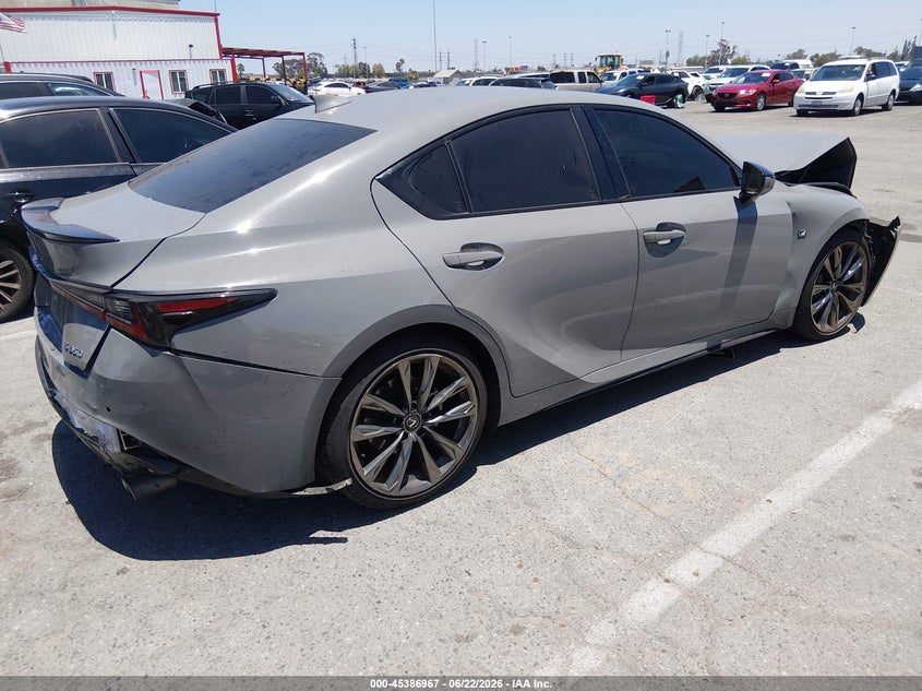 2024 Lexus Is VIN JTHGZ1B25R5076921 IAAI salvage auction — FRONT & REAR, Salvage Title, sold $9,000 on 2026-07-29 (photo 4)