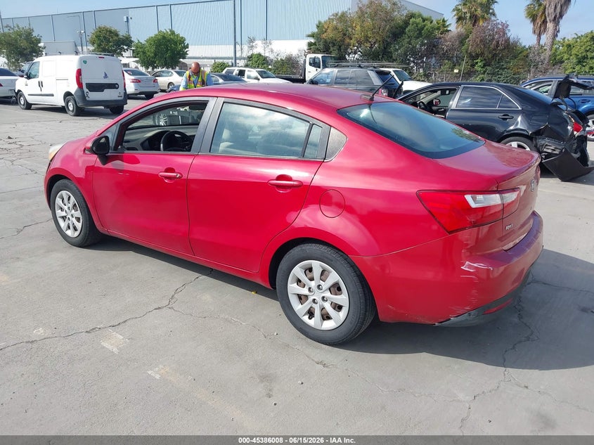 2012 Kia Rio VIN KNADM4A38C6033221 IAAI salvage auction — NORMAL WEAR, Salvage Title - Dealer (California), sold $475 on 2026-07-27 (photo 3)
