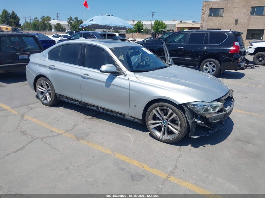 2017 BMW 3er VIN WBA8E1C33HA029690 IAAI salvage auction — FRONT END, Salvage (California), sold $3,675 on 2026-07-06 (photo 1)