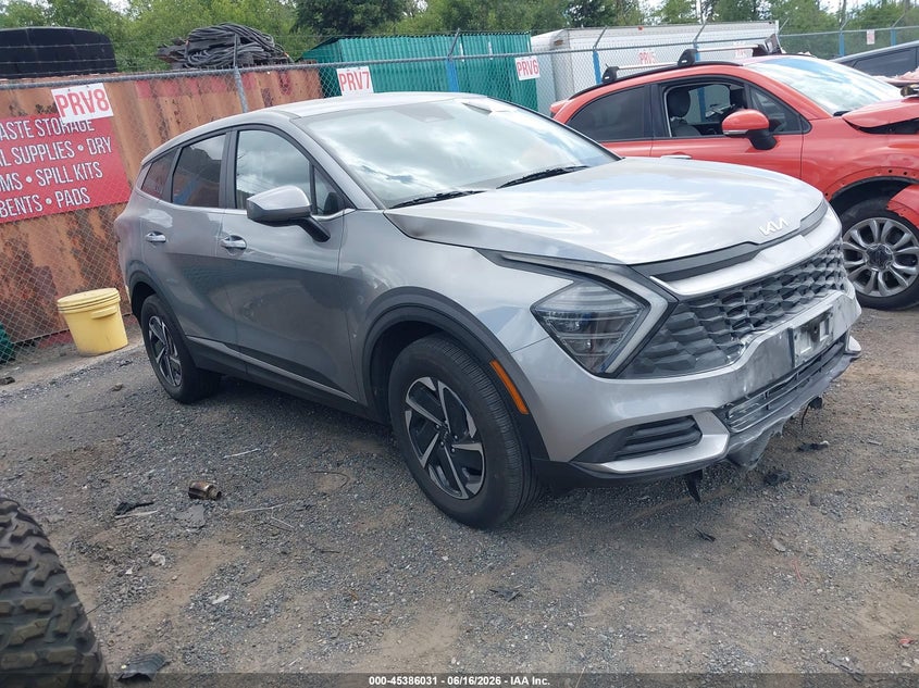 2025 Kia Sportage VIN KNDPUCDG1S7236601 IAAI salvage auction — ENGINE BURN, Salvage Title, sold $25 on 2026-07-29 (photo 1)