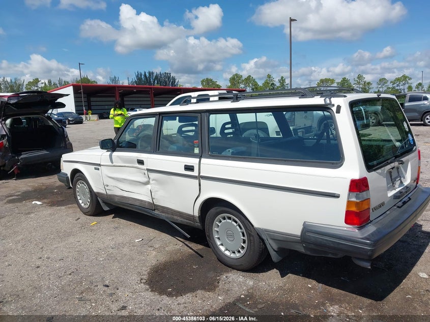 1992 Volvo 240 VIN YV1AW8804N1929853 IAAI salvage auction — SIDE, Rebuildable (Florida), sold $850 on 2026-07-20 (photo 3)