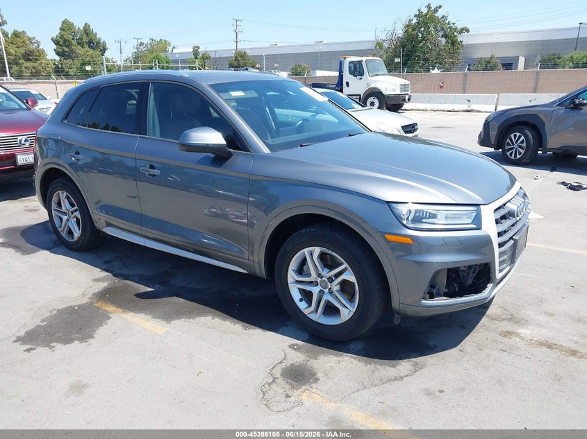 2018 Audi Q5 VIN WA1ANAFY1J2068347 IAAI salvage auction — LEFT FRONT, Salvage (California), sold $4,350 on 2026-07-13 (photo 1)