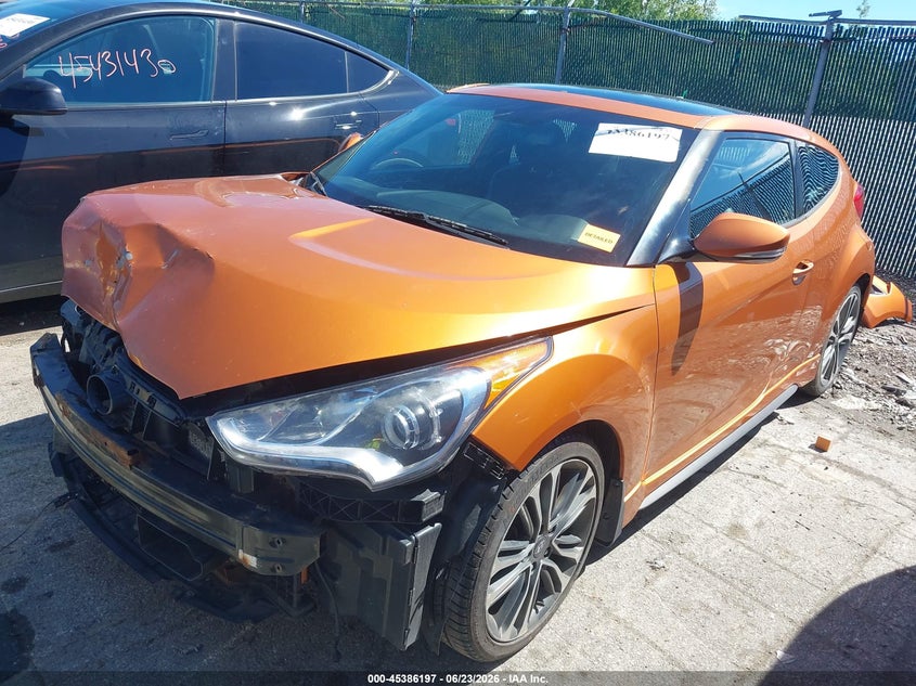 2016 Hyundai Veloster VIN KMHTC6AE3GU285938 IAAI salvage auction — FRONT END, Salvage Title, sold $375 on 2026-07-28 (photo 2)