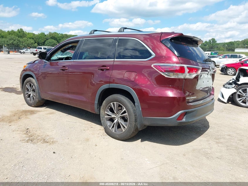 2016 Toyota Highlander VIN 5TDJKRFH7GS352158 IAAI salvage auction — FRONT END, Salvage (Tennessee), sold $150 on 2026-07-22 (photo 3)