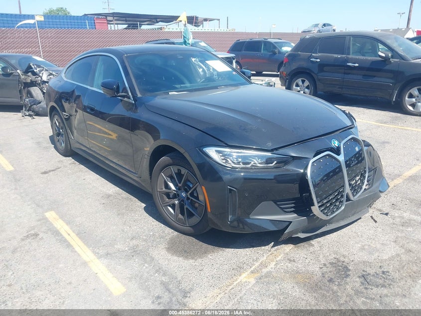 2024 BMW I4 VIN WBY43AW07RFT06689 IAAI salvage auction — LEFT FRONT, Salvage Title, sold $12,300 on 2026-08-03 (photo 1)