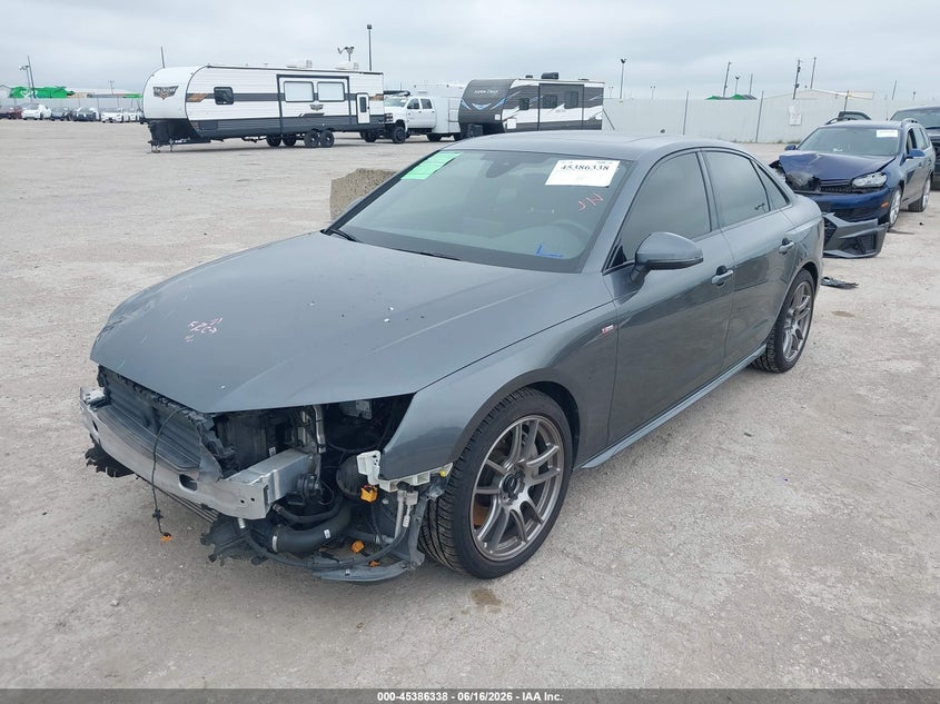 2021 Audi A4 VIN WAUEAAF46MA039918 IAAI salvage auction — FRONT END, Original (Texas), sold $10,600 on 2026-07-22 (photo 2)