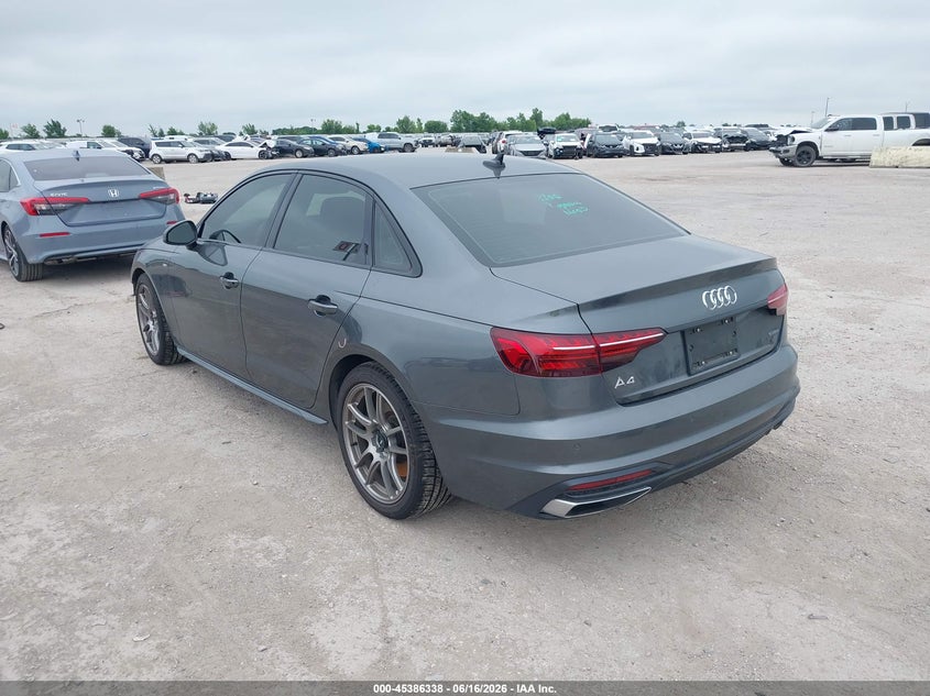 2021 Audi A4 VIN WAUEAAF46MA039918 IAAI salvage auction — FRONT END, Original (Texas), sold $10,600 on 2026-07-22 (photo 3)