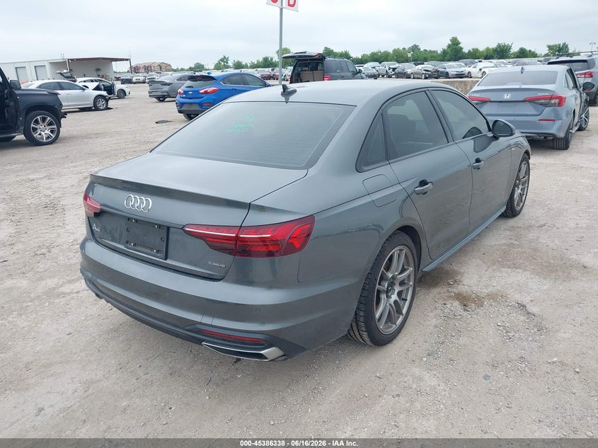 2021 Audi A4 VIN WAUEAAF46MA039918 IAAI salvage auction — FRONT END, Original (Texas), sold $10,600 on 2026-07-22 (photo 4)