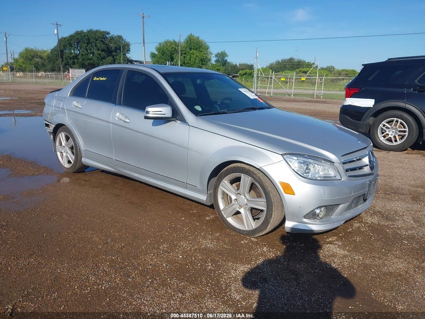 2010 Mercedes-benz C class VIN WDDGF5EB0AR127287 IAAI salvage auction — REAR END, Original (Texas), sold $1,125 on 2026-08-11 (photo 1)