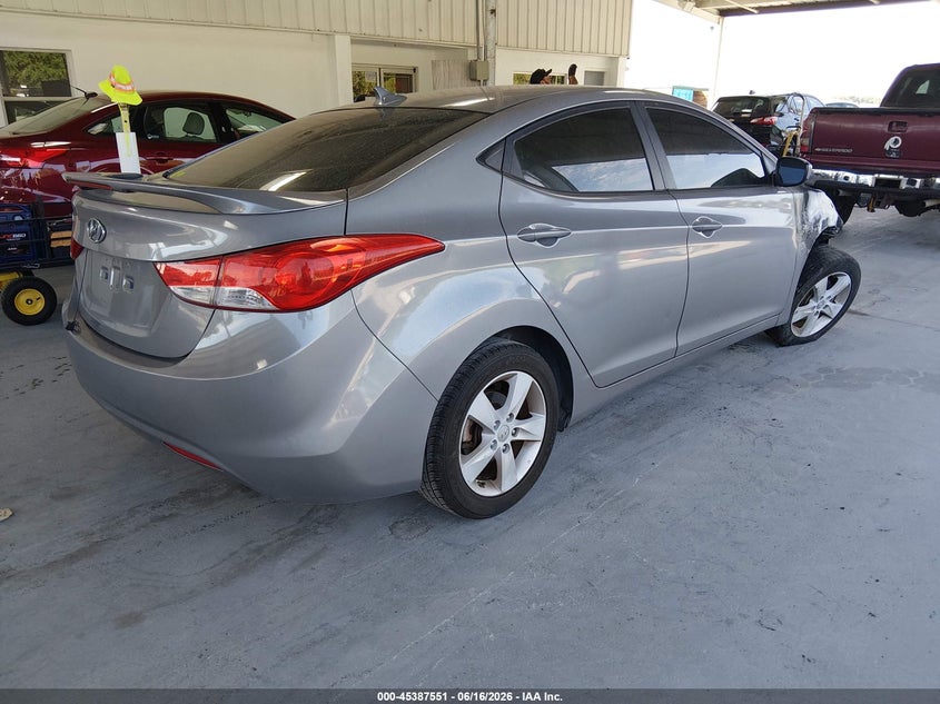 2013 Hyundai Elantra VIN KMHDH4AE9DU749370 IAAI salvage auction — ENGINE BURN, Rebuildable (Florida), sold $225 on 2026-07-08 (photo 4)