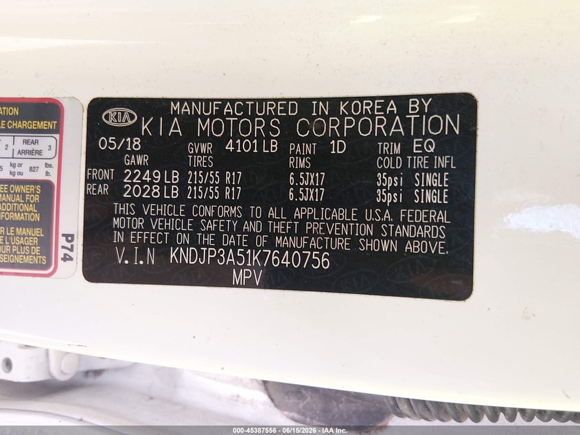 2019 Kia Soul VIN KNDJP3A51K7640756 IAAI salvage auction — FRONT END, Salvage (Arkansas), sold $600 on 2026-07-23 (photo 9)