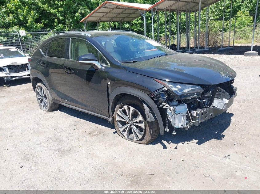 2021 Lexus Nx VIN JTJSARDZ8M2242349 IAAI salvage auction — FRONT END, Salvage - 75% Or Less (Maryland), sold $5,800 on 2026-07-21 (photo 1)