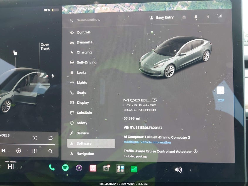 2020 Tesla Model 3 VIN 5YJ3E1EB0LF620187 IAAI salvage auction — RIGHT REAR, Salvage (Illinois), sold $9,850 on 2026-07-23 (photo 7)