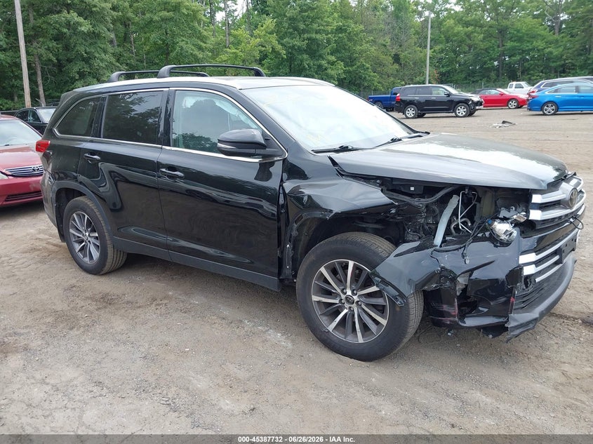 2019 Toyota Highlander VIN 5TDJZRFH8KS626181 IAAI salvage auction — FRONT END, Salvage - Greater Than 75% (Maryland), sold $5,900 on 2026-07-31 (photo 1)