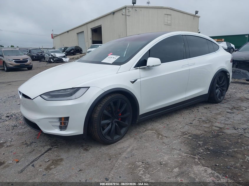 2017 Tesla Model x VIN 5YJXCBE49HF067514 IAAI salvage auction — LEFT REAR, Salvage (Georgia), sold $10,500 on 2026-07-29 (photo 2)