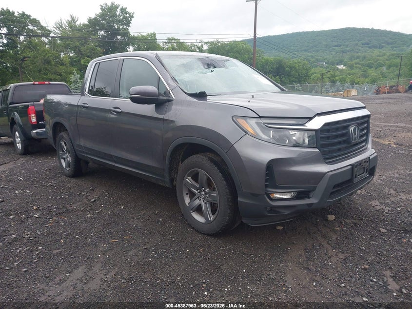 2023 Honda Ridgeline VIN 5FPYK3F50PB050658 IAAI salvage auction — FRONT END, Salvage (New Jersey), sold $16,525 on 2026-08-20 (photo 1)