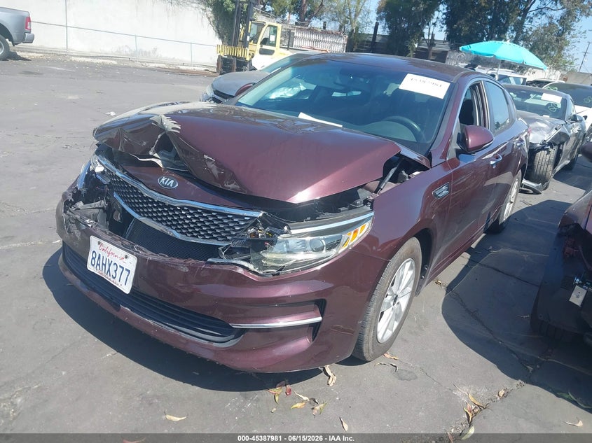2018 Kia Optima VIN 5XXGT4L30JG192524 IAAI salvage auction — FRONT END, Salvage Title, sold $1,750 on 2026-07-22 (photo 2)
