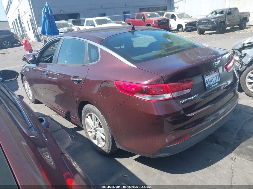 2018 Kia Optima VIN 5XXGT4L30JG192524 IAAI salvage auction — FRONT END, Salvage Title, sold $1,750 on 2026-07-22 (photo 3)