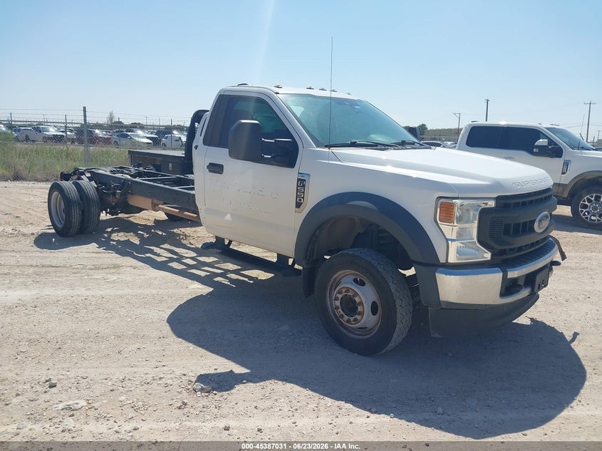 2021 Ford F550 VIN 1FDUF5GN2MDA00432 IAAI salvage auction — ENGINE DAMAGE, Enterprise Vehicles Clear Only (Oklahoma), sold $4,950 on 2026-07-07 (photo 1)