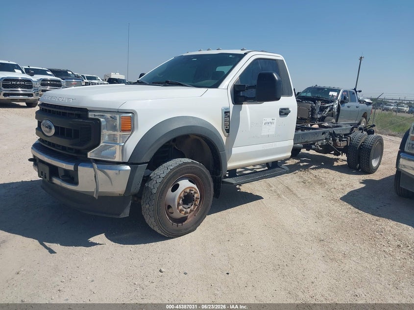 2021 Ford F550 VIN 1FDUF5GN2MDA00432 IAAI salvage auction — ENGINE DAMAGE, Enterprise Vehicles Clear Only (Oklahoma), sold $4,950 on 2026-07-07 (photo 2)