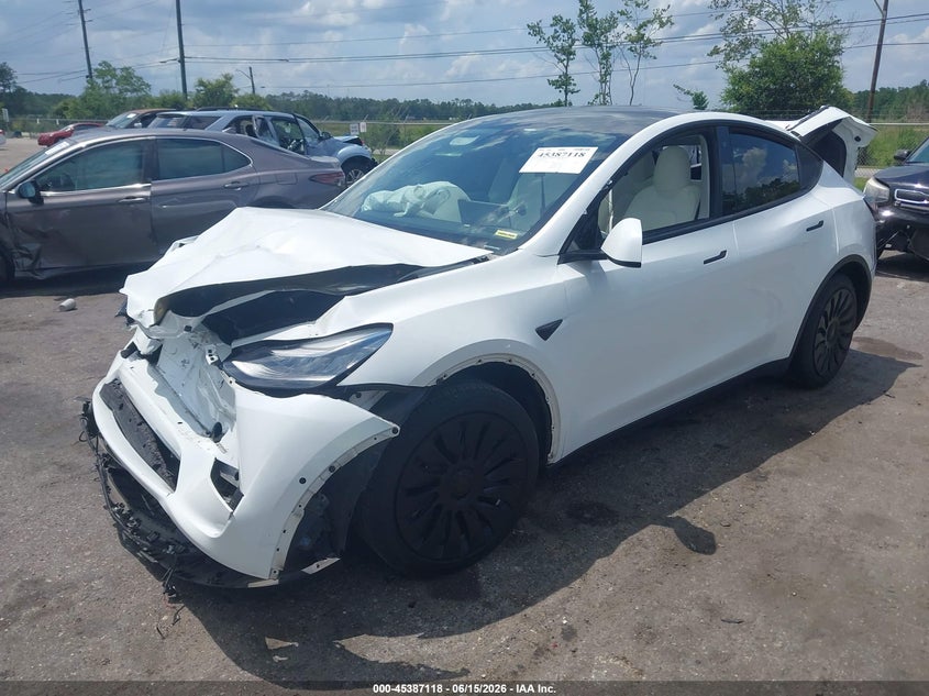 2020 Tesla Model y VIN 5YJYGDEE8LF044845 IAAI salvage auction — FRONT & REAR, Certificate Of Destruction (Florida), sold $2,050 on 2026-07-10 (photo 2)