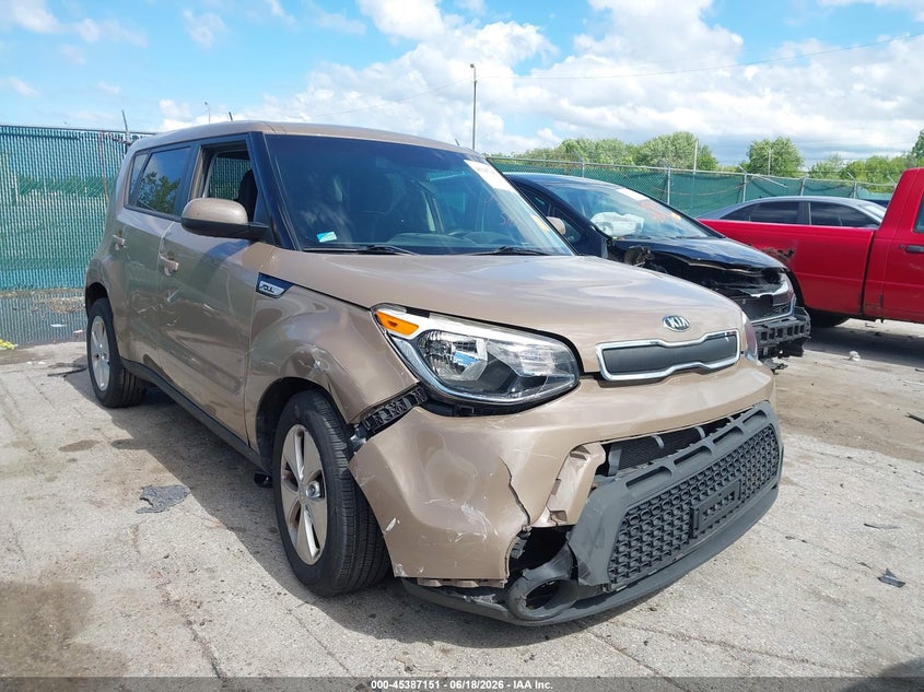 2015 Kia Soul VIN KNDJN2A20F7168335 IAAI salvage auction — FRONT END, Salvage (Ohio), sold $1,350 on 2026-07-14 (photo 1)