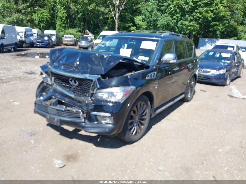 2015 Infiniti Qx80 VIN JN8AZ2NEXF9085951 IAAI salvage auction — FRONT END, Mv-907A (New York), sold $425 on 2026-07-28 (photo 2)