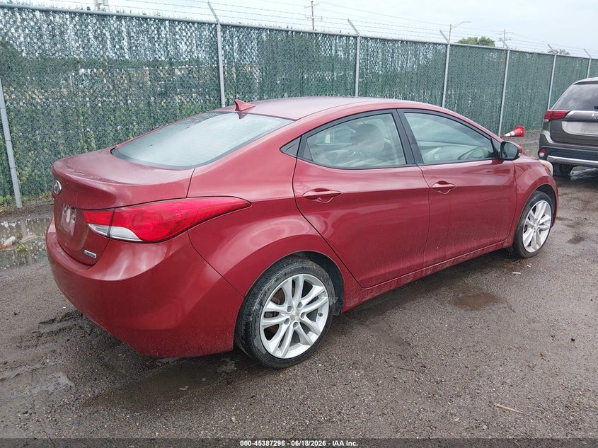 2012 Hyundai Elantra VIN KMHDH4AE8CU249375 IAAI salvage auction — NORMAL WEAR, Clear (Kansas), sold $400 on 2026-07-17 (photo 4)