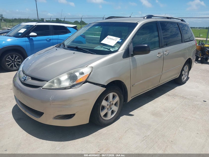 2008 Toyota Sienna VIN 5TDZK23C58S106343 IAAI salvage auction — LEFT FRONT, Original (Texas), sold $1,250 on 2026-07-16 (photo 2)